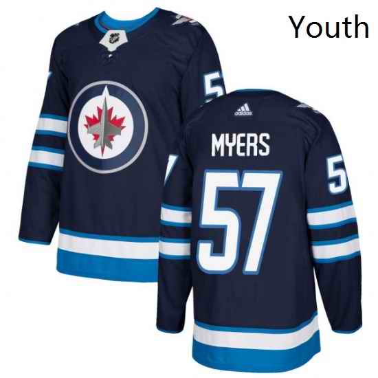 Youth Adidas Winnipeg Jets 57 Tyler Myers Premier Navy Blue Home NHL Jersey